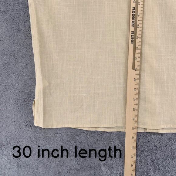 Fishpond Button Up Short Sleeve Cream Cotton Flax Short Sleeve Shirt Mens Large - Picture 12 of 12